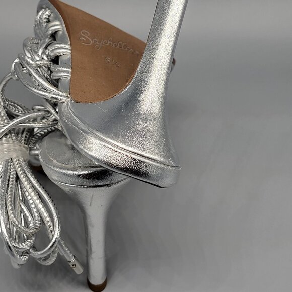 Seychelles Te Amo Silver High Heel Sandals NWOT - Picture 14 of 16